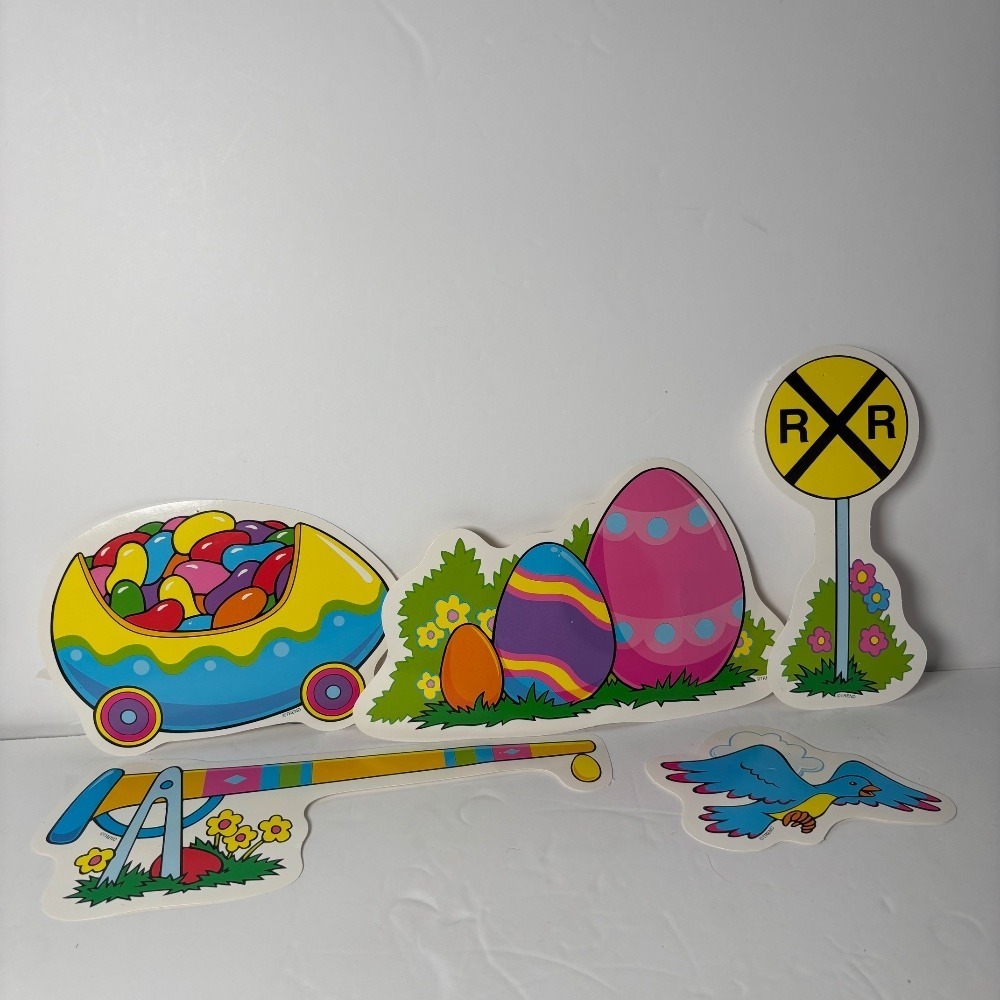 Vintage Trend Eggville Retro VIllage Die Cut Cardboard Easter Decoration‎ Egg - Picture 6 of 6
